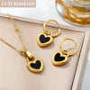 Cubic Love Heart Minimalist Jewelry Set Necklace Earrings Bracelets Stainless Steel Women Party Accessories - Image 6