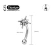 Titanium 16G CZ North Star Rook Earring 6mm 8mm 10mm 12mm Curved Barbell Eyebrow Cartilage Tragus Labret Piercing - Image 11