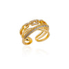 Zircon Double Star Rings For Women Gold Color Stainless Steel Opening Stars Finger Ring Wedding Party Aesthetic Jewelry Gift - Image 27