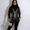 Luxury Crystal Halter Top Chest Chain Bikini Underwear Hollow Rhinestone Body Jewelry Bra Lingerie for Women Party Rave Outfit