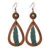 Retro Flower Hollow Round Earring for Women Geometric Gold Color Waterdrop Pendant Jewelry Ethnic Antique Jewelry - Image 8