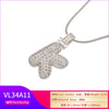 Silver Color Bubble Initial Letters Necklaces 26 Letters Pendants Necklaces for Women Brass CZ Jewelry - Image 43