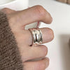 Silver Open Retro Ring For Women Geometric Punk Asymmetric Jewelry Gift - Image 24