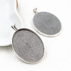 5pcs 30x40mm Inner Size Bright Silver Plated Antique Silver Plated Bronze Cabochon Base Setting Charms Pendant - Image 4