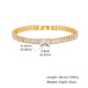 Cubic Zirconia Chain Tennis Bracelet Women, Gold Plated CZ Link, Elegant Sparkling Stackable Statement Wrist Jewelry Gift - Image 8