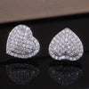 Loving Heart Zirconia Stud Earrings For Women Girls Silver Color Metal Crystal Ears Accessories Wedding Jewelry Gifts - Image 4