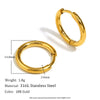 Minimalism Stainless Steel Woman Jewelry Gold Plated Small Medium Large Size Loop Hoop Earrings for Women - Image 10