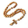 Vintage Cross Pendant Necklace Jesus Hollow Wood Bead Choker Halloween Jewelry Gift - Image 6