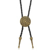 Vintage Artistic Bolo Tie Necklace Antique Silver Turquoise Inlaid Vintage Turquoise Pendant Round Disc Personality - Image 7