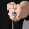 Vintage imitation gemstone dragon sword pendant necklace accessories stainless steel chain party birthday gift amulet - Image 2