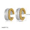 Cubic Zirconia Huggie Hoop Earrings in Gold-Tone Stainless Steel - Image 30
