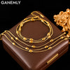 316L Stainless Steel Multilayer Wearing Chain Necklace Bracelet Set For Women Gold Color Jewelry - Image 1