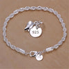 Silver 4MM Twisted Rope Bracelets For Women Men Minimalist Couple Chain Bracelet Male Unisex Jewelry Gifts - Image 1