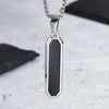 Casual Mens Geometric Square Necklaces,Black Enamel Rectangle Pendant with Rope Box Long Chain Collar,Stylish Jewelry Gifts - Image 8