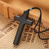 Cross Wooden Pendant Men's and Women's Necklace Black Brown Sweater Chain Rope Religious Neutral Jewelry Accessories - Image 4