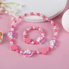 Cartoon Colorful Wooden Unicorn Flower Animal Child Sweater Necklace Bracelet Girl's Gifts Children's Jewelry 2pc - Image 22