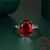 Oval Red Garnet Ruby Silver Rings for Women Engagement Gemstone Birthstone Jewelry De - Image 1