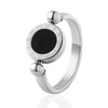 Roman Digit Rotated Black And White Double Sided Rings For Women Stainless Steel Ring Jewelry Accessories - Image 5