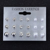 Korean Women Earrings 12 Pair/Set Beige White Pearl Simple Earrings Wedding Jewelry For Gift Valentine's Day gift - Image 28