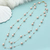 Double Layer Pink Simulated Pearl Long Necklace Women Sweater Chain Female Collares Statement Jewlery - Image 3