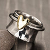Aesthetic Heart Rings for Women Glossy Romantic Two Tone Accessories Delicate Temperament Party Jewelry - Image 3