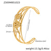 316 Stainless Steel Gold-Plated Shiny Zircon Square Cuff Bracelet Women's Double-Layer Openwork Star Heart Thick Bangle Jewelry - Image 7