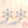Silver Jewelry Crsytal Snowflake Stud Earrings For Woman - Image 1