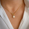 Freshwater Pearl Toggle Necklace for Women Paperclip Chain Necklace Stainless Steel Long Box Square Chain Long Choker - Image 12