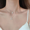 Simple Double Layer Star Moon Charm Multilayered Necklace Delicate Clavicle Chain Zircon For Women Jewelry - Image 1