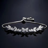 Classic Shiny Clear Zircon Flowers Adjustable Charm Bracelets for Women Sliver Color Wedding Jewelry - Image 8