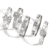 Chic Rhinestone Star Heart Bowknot Square Cuff Bracelet for Women Silver Color Stainless Steel Bangles Jewelry Gifts - Image 6