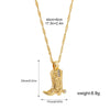 Stainless Steel Gold-Plated Zirconium Inlaid Denim Boots, Star Pendant Necklace, Vintage Art Neutral Personality Necklace, T - Image 7