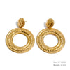 Stainless Steel Round Hollow Drop Earrings for Women Prevent Allergy Metal Daily Casual Minimalist Jewelry Gift Pvd Plated - Image 11