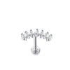 Flower Cluster Cartilage Piercing Stud with Clear Stone Accents - Image 8