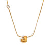 Zircon Bubble 26 Letters Necklace Stacked Jewelry Gold Plated Stainless Steel For Women Charm - Image 22