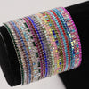 10/20pcs Colorful Sparkling Single Row Rhinestone Inlaid Adjustable Bracelet Set - Image 5