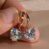 Charming Gold Color Hoop Earrings Heart Shape Zircon Dangle Earrings Women Wedding Jewelry Gift for Women Girls - Image 7