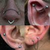 1PC Minimalist Dangle Titanium Cartilage Earrings Stud Chain Septum Clicker Nose Bone Chain Lip Ring Piercing Jewelry - Image 3