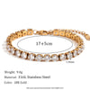 Zircon Chain Bracelet 316L Stainless Steel Women's Hand Bracelets Gold Plated Jewelry - Image 10