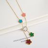 Stainless Steel Laser Five Leaf Flower Petal Adjustable Clover Bracelet Classic for Woman Girl Jewelry Party Gift - Image 35