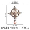Temperament Imitation Pearl Pendant Baroque Cross Rhinestone Broochs for Women Men Collar Pin Jewelry Gifts - Image 6