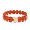 Love Beaded Bangle For Women Handmade Colorful Rainbow Peach Elastic Bracelets - Image 9