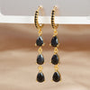 Stainless Steel Colorful Zircon Water Drop Hoop Earrings for Women Simple Pendant Huggies Jewelry - Image 4