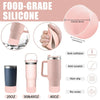 9pcs Accessories Set 3 Spill Proof Stopper Flowers Straw Cover Boot 2 Straw and Brush and 1 Flower Charm Chain for Stanley Cup - Image 5