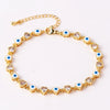 Gold-Tone Eye Motif Bracelet with Colorful Stone Accents - Image 7