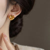 Handwoven Irregular Small Ball Earrings for Women and Man Golden Color Metal 3D Design Accessory Feel Jewelry - Image 4