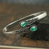 Vintage Ethnic Style Carved Floral Inlaid Zirconia Bangle Elegant Adjustable Open Cuff Bracelet Men and Women Party Jewelry - Image 12