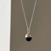 Silver Necklace Black Ball Simple Pendant Punk Geometric for Women Girl Jewelry Gift - Image 1