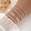 5 Bracelet Set Bohemian Minimalist Hand Decoration Metal Chain Women's Multi Layered Chain - Image 2