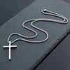 2Pcs Stainless Steel Cross Pendant Necklace For Men Titanium Steel Twisted Rope Box Chain Choker Women Punk Jewelry - Image 2